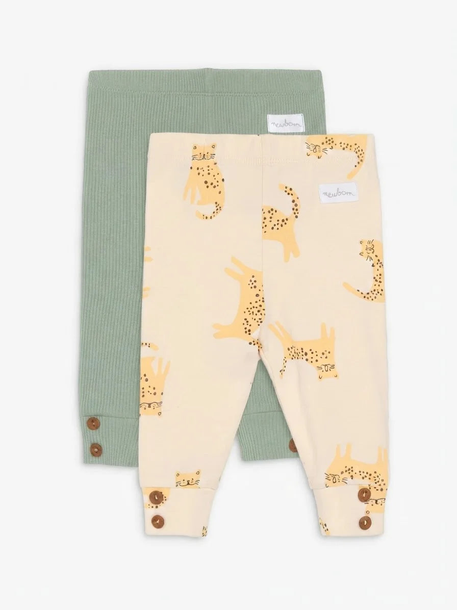 Sinsay Baby Boy's Cream & Sage Green Pack Of 2 Leggings