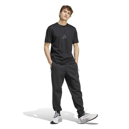 Adidas Men's Black Rubber Logo Print T-Shirt | Adidas In Lebanon