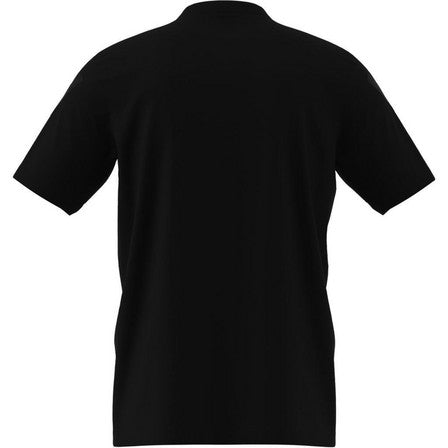 Adidas Men's Black Rubber Logo Print T-Shirt | Adidas In Lebanon