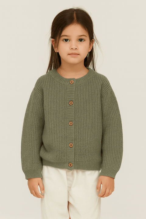 POMPdeLUX Girl's Green Knitted Cardigan| POMPdeLUX in Lebanon
