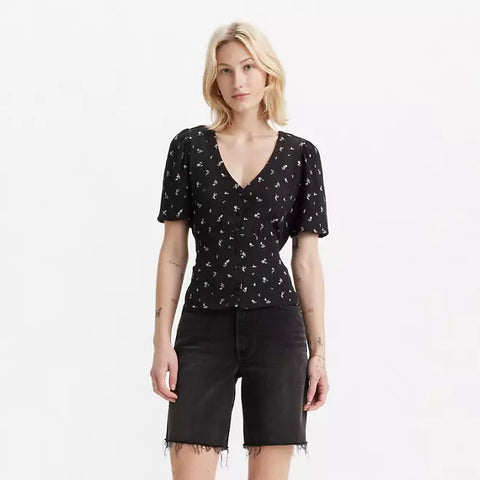 Levi's  Women's Black Short Sleeve  Blouse  |Levi's In Lebanon