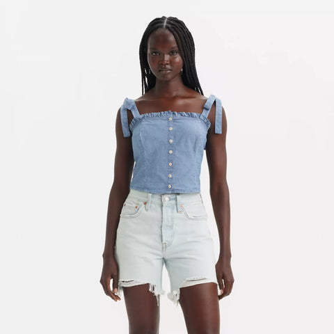 Levi's Women's Bright Mid Stone Blue Luciana Lightweight Blouse | Levi's In Lebanon