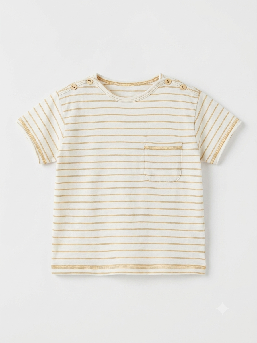 Zara Baby Boy's Off White & Mustard Striped T-Shirts | Zara In Lebanon