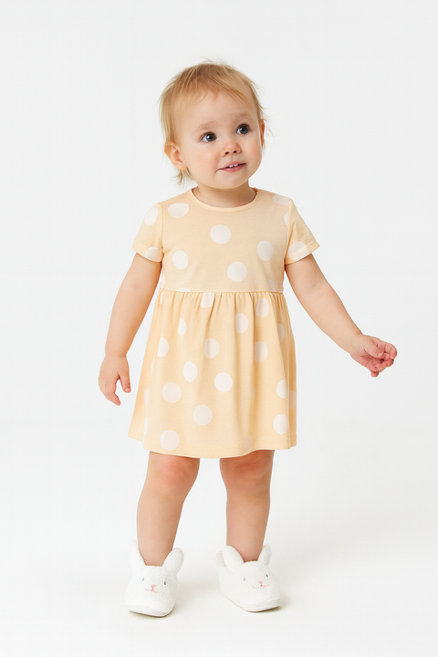 Sinsay Baby Girl's Peach Polka Dot Dress | Sinsay In Lebanon