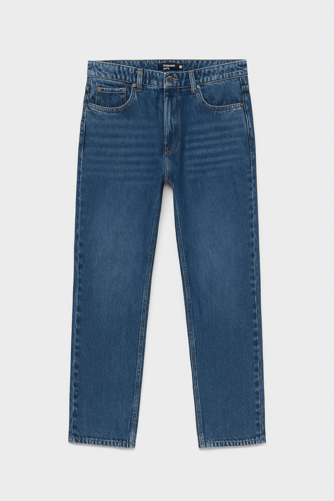 Sinsay Men's Dark Blue Straight Leg Mid Waist Regular Jeans | Sinsay In Lebanon