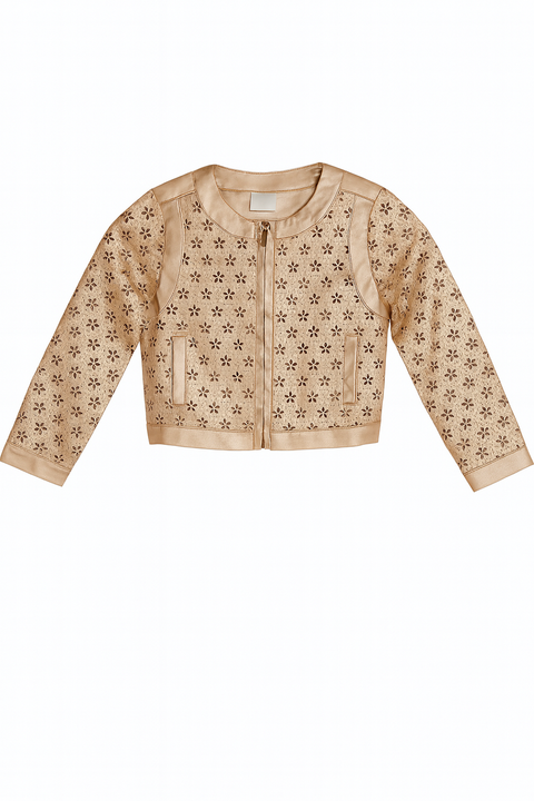 Boboli Girl's Gold Leather Jacket| Boboli in Lebanon