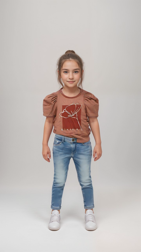 POMPdeLUX Girl's Rose Short-Sleeve T-shirt |POMPdeLUX in Lebanon