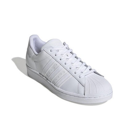 White Adidas sneaker on a white background