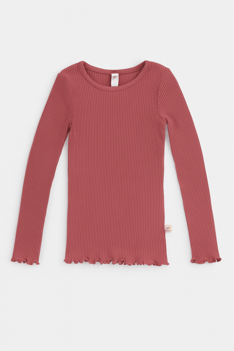 POMPdeLUX Girl's Dark Blush Lt Modal Long Sleeve Blouse| POMPdeLUX in Lebanon