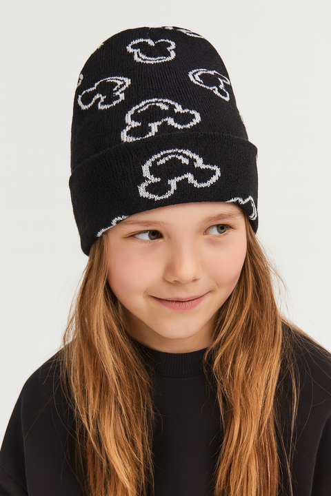 Reserved Girl's Black Mickey Mouse Beanie Hat | Reserved In Lebanon