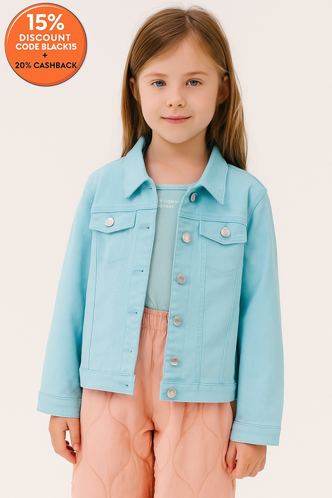Sinsay Fox & Bunny Baby Girl's Sky Blue Denim Jacket | Sinsay In Lebanon