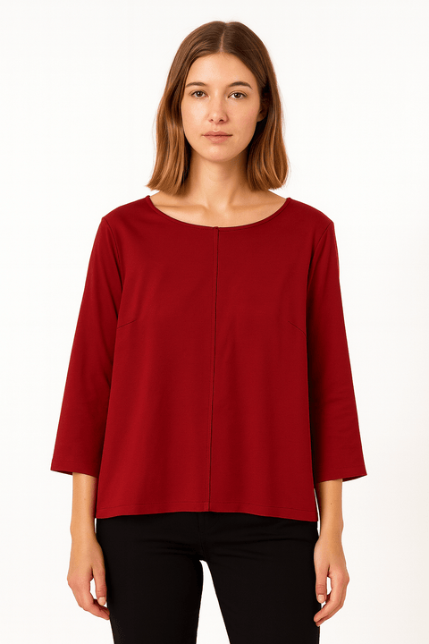Zabaione Women's Wine Red Velour Blouse | Zabaione In Lebanon