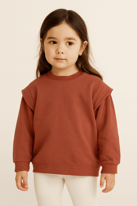 POMPdeLUX Girl's Dusty Rose Long Sleeve Blouse | POMPdeLUX in Lebanon