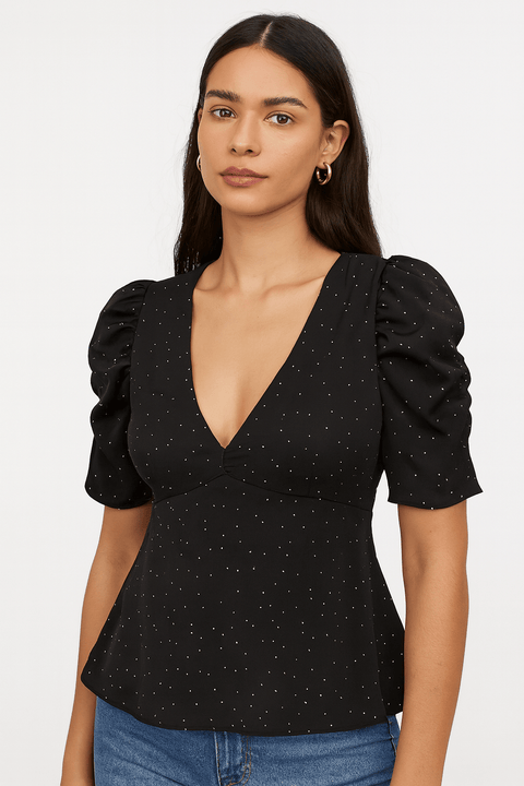 Topshop Women's Black Blouse ANF766