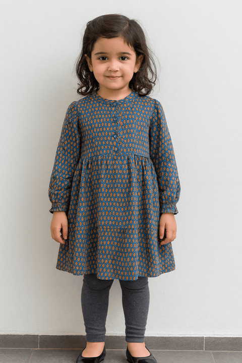POMPdeLUX Girl's Multicolor Long-Sleeve Dress |POMPdeLUX in Lebanon