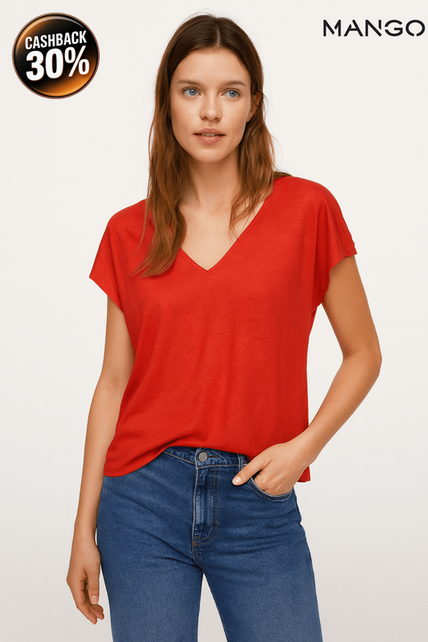 Mango Women's Red Sleeveless Top| Mango in Lebanon
