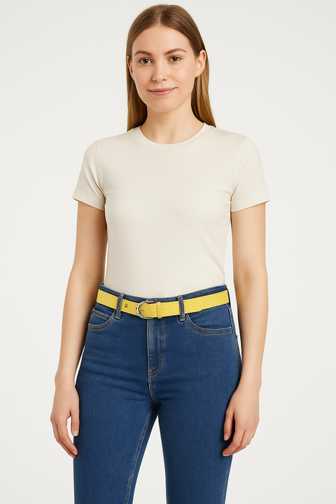 S.Oliver Women's Yellow Leather Belt |S.Oliver In Lebanon