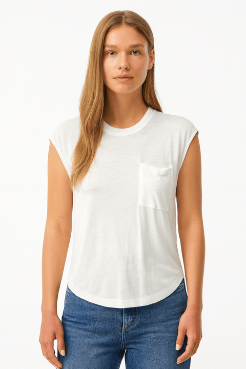 Mango Women's White Sleeveless Top| Mango in Lebanon