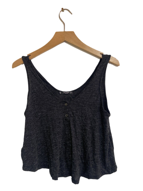 Mango Women's Dark Gray Sleeveless Crop Top |Mango In Lebanon