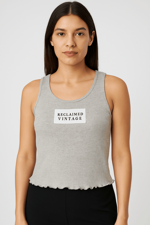 Reclaimed Vintage Women's Grey Blouse ANF2614