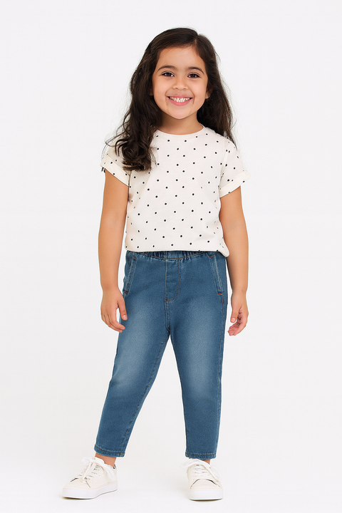 POMPdeLUX Girl's Blue Denim Trousers |POMPdeLUX in Lebanon