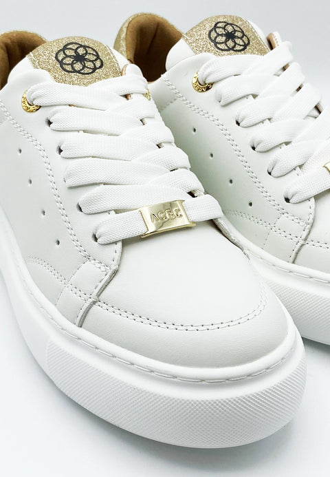 ACBC Women's White With Gold Glitter Shacbnwo Sneakers | ACBC In Lebanon