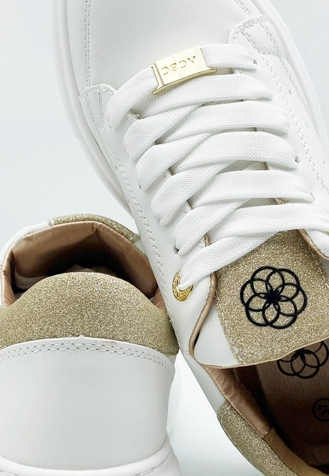 ACBC Women's White With Gold Glitter Shacbnwo Sneakers | ACBC In Lebanon