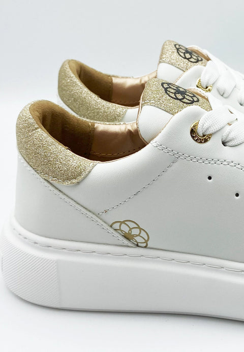 ACBC Women's White With Gold Glitter Shacbnwo Sneakers | ACBC In Lebanon