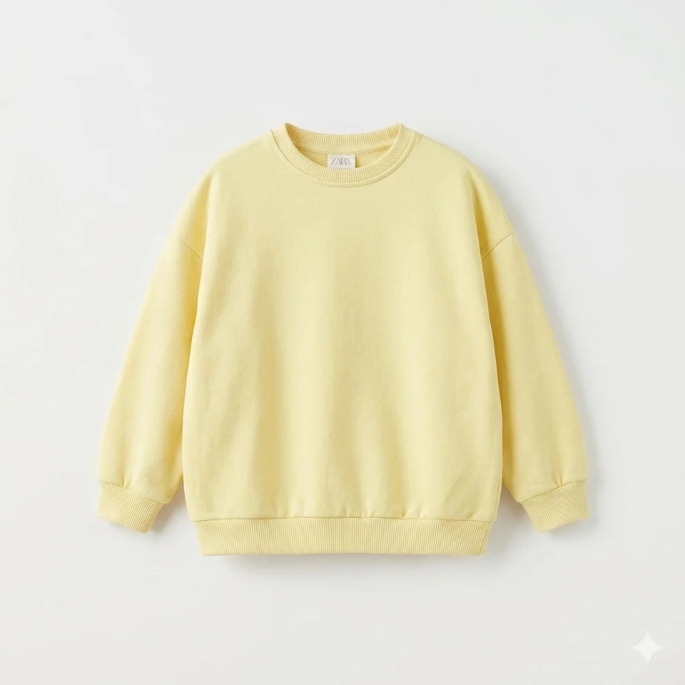 Zara Girl's Light Light Yellow Simple Sweatshirt | Zara In Lebanon