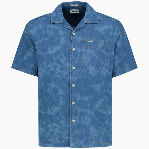 Wrangler Men's Washed Blue Retro Resort Denim Shirt | Wrangler In Lebanon