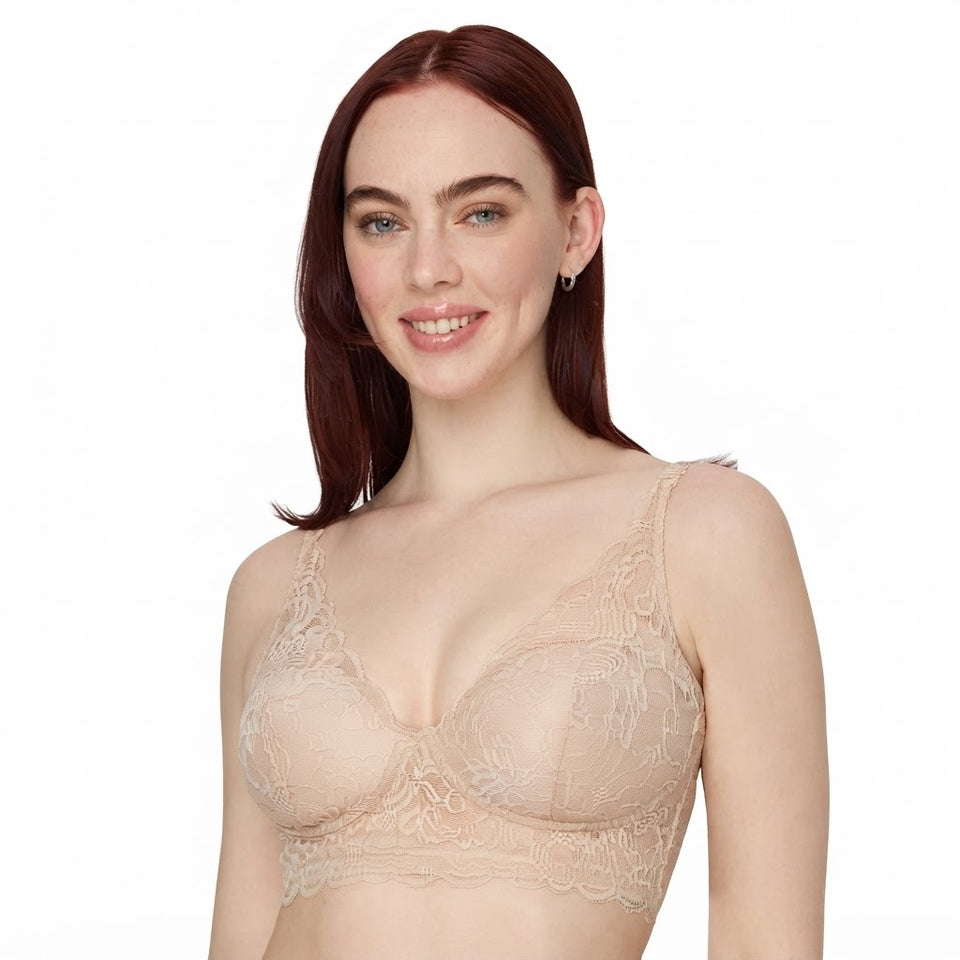 Maidenform Women's Taupe Lace Trim Bra