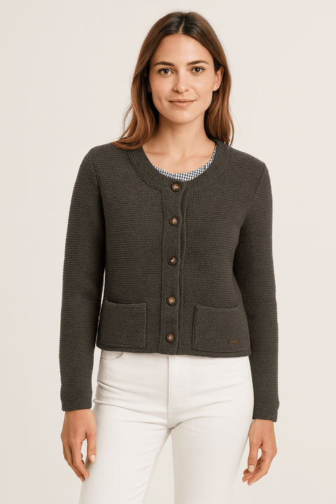 Zabaione Women's Gray Knitted Cardigan |Zabaione In Lebanon