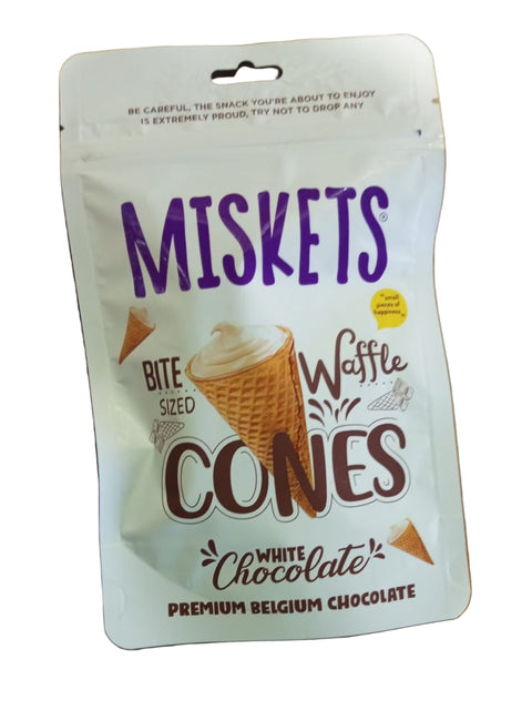 Miskets Bite Sized White Chocolate Waffle Cones 70g | Miskets In Lebanon