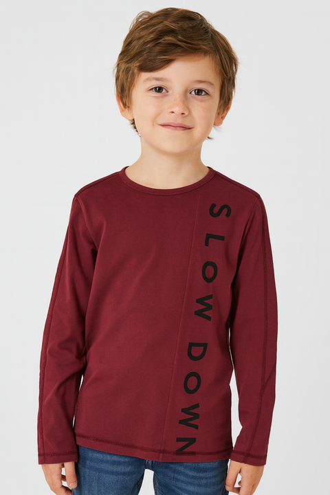 S.Oliver Boy's Burgundy Long-Sleeve Blouse | S.Oliver in Lebanon
