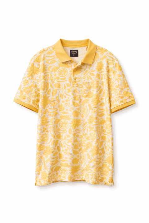 Sinsay Men's White & Yellow Printed Polo Neck T-Shirt | Sinsay In Lebanon