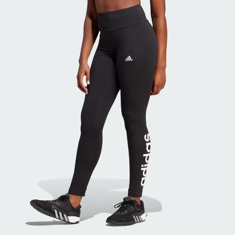 Adidas Women's Black Linear-Logo Full Length Leggings |Adidas In Lebanon