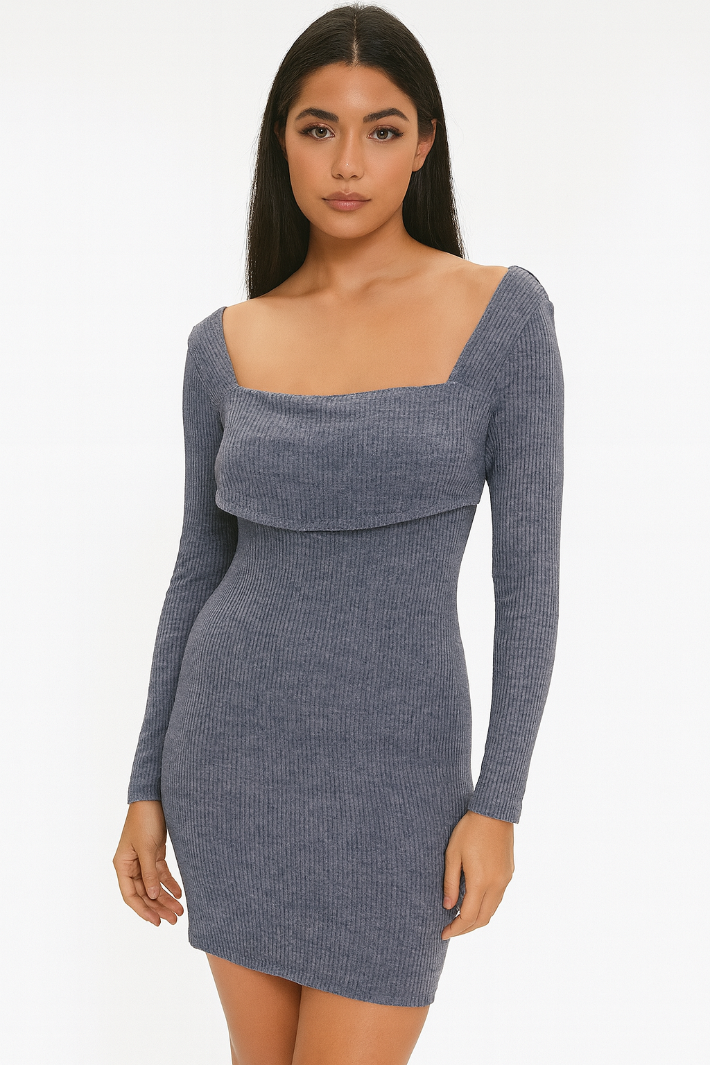 Forever 21 Women's Blue Off The Shoulder Ribbed Mini Dress | Forever 21 In Lebanon