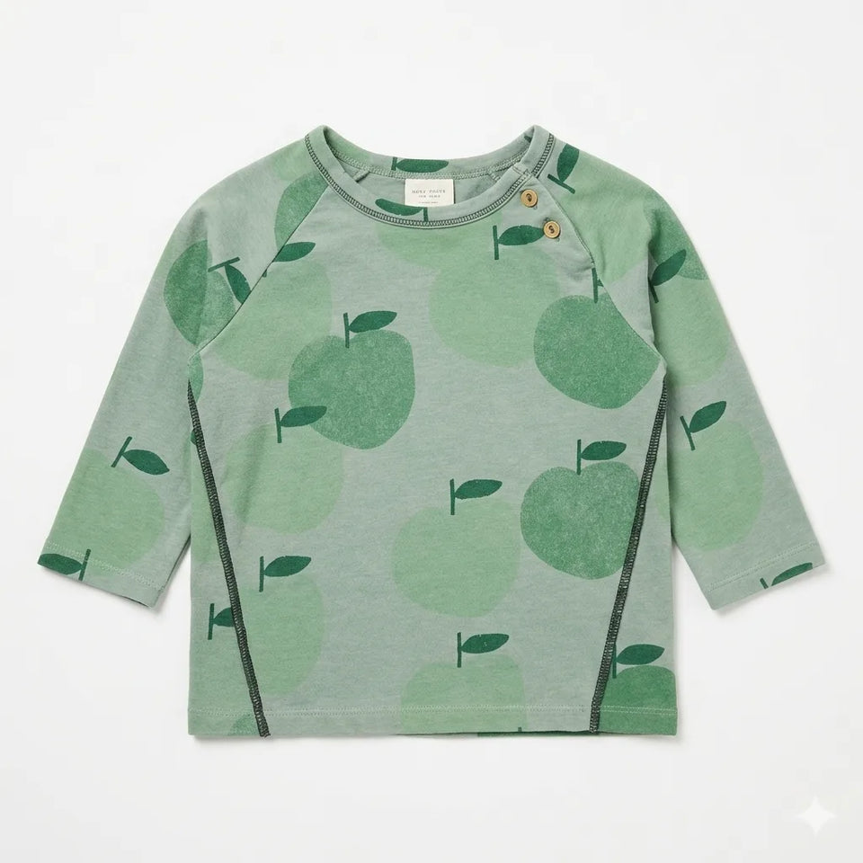 Zara Baby Boy's Light Green & Grey Apple Printed Blouse | Zara In Lebanon