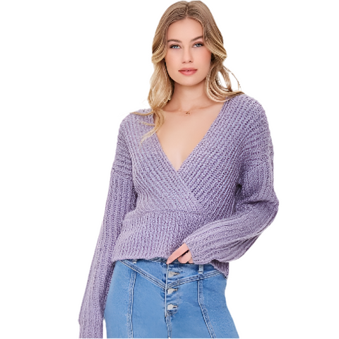 Forever 21 Women's Purple Knitted Sweater | Forever 21 In Lebanon