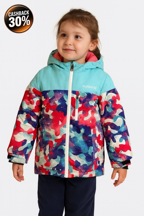 Hurley Girl's Multicolor Powder Snow Hooded Jacket |Hurley In Lebanon