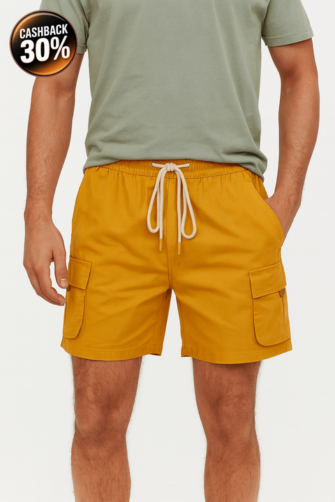 Pull & Bear Men's Camel Cargo Short 5690/506/615