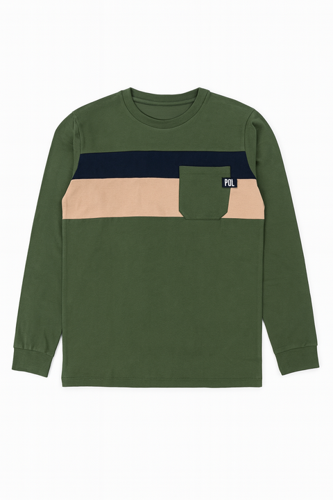 POMPdeLUX Girl's Green Long Sleeve Blouse| POMPdeLUX in Lebanon