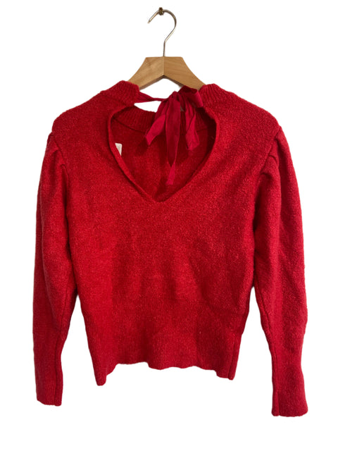 Mango Women's Red Long Sleeve Open Back Sweatshirt |Mango In Lebanon