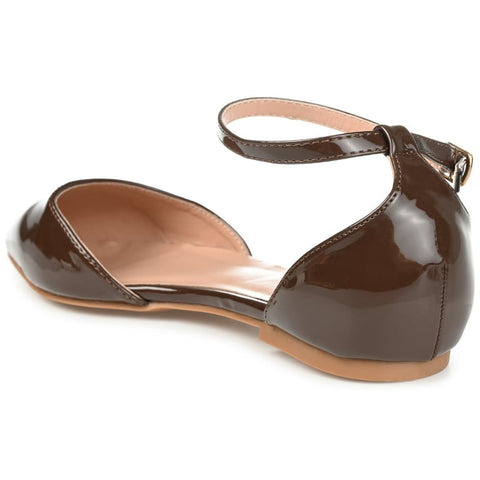 Journee Collection Women's Brown Reba Buckle Pointed Toe Ballet Flats | Journee Collection In Lebanon