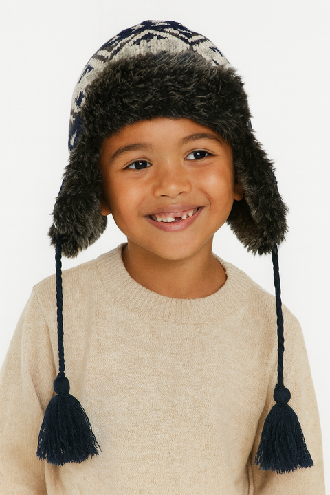 Forever 21 Kid's Grey Multi Knitted Beanie Hat | Forever 21 In Lebanon