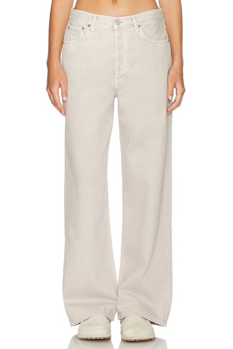 Agolde Los Angeles Women's Light Gray Low Slung Baggy Jeans | Agolde Los Angeles In Lebanon