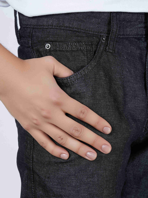 Celio Men's Black Solid Straight Fit Cotton-Linen-Blend Jeans|Celio In Lebanon
