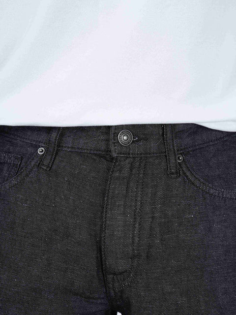 Celio Men's Black Solid Straight Fit Cotton-Linen-Blend Jeans|Celio In Lebanon