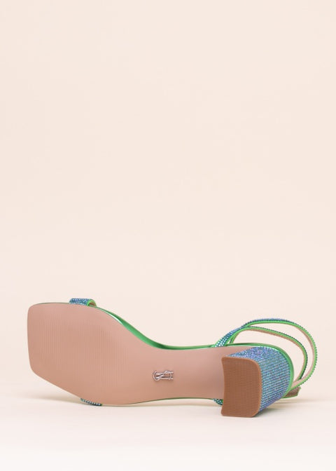 Steve Madden Women's Green Blue Rhinestone Sandals | Steve Madden In Lebanon