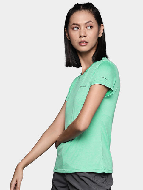 Columbia Women's Green T-Shirt ABF923 shr(ll5,8) ft13 ft15